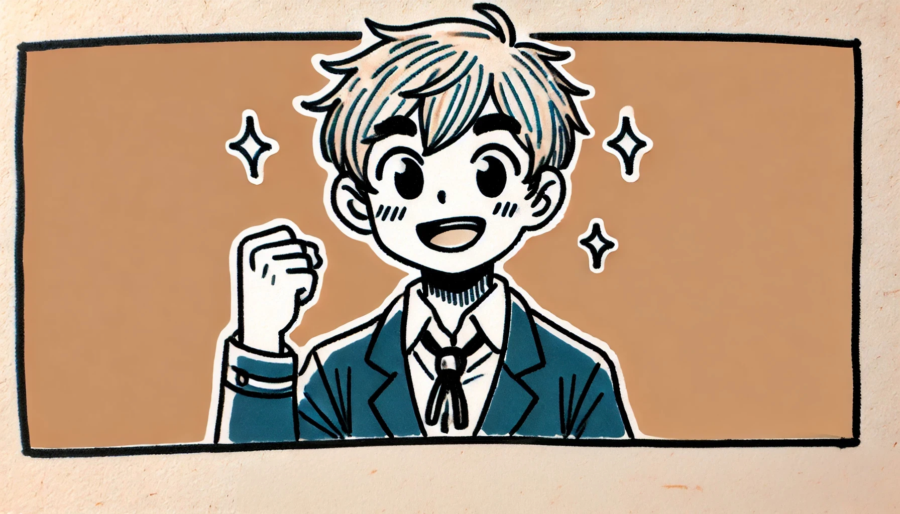 DALL·E 2024-11-09 16.40.11 - A 2_1 aspect ratio illustration in a cute manga style, featuring a cheerful and hopeful young boy with a simple background, without any text. The mini.jpeg