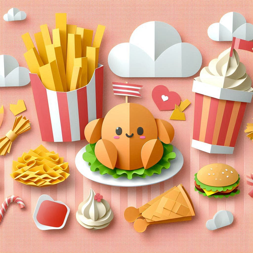 フライドチキンの日のイラスト ペーパークラフト調 (3).png