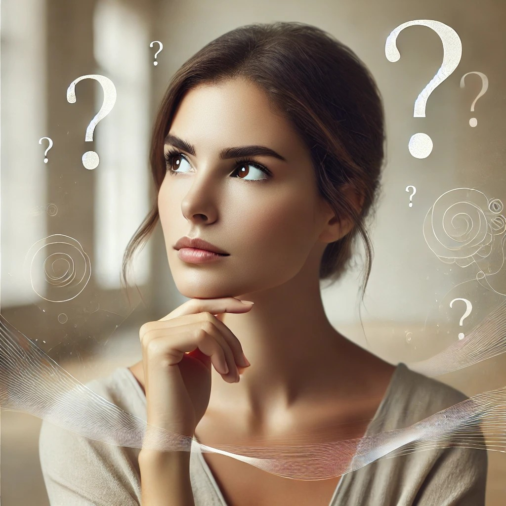 DALL·E 2025-08-01 20.03.06 - A thoughtful and introspective image of a woman who is questioning things around her. She is sitting or standing in a calm, neutral environment, such .jpg
