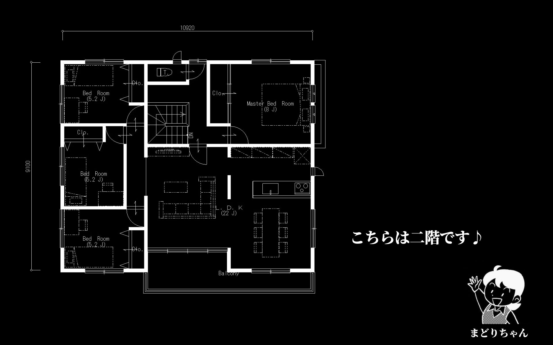 恐くないまどりちゃんの1000プラン　東西玄関　10.92m×9.10ｍ　の間取り No.1　-4.jpg