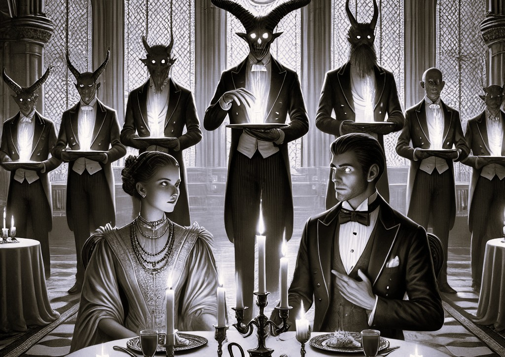 DALL·E 2025-04-21 06.45.57 - A dignified scene inside a grand castle dining hall, where a psychic couple.jpg