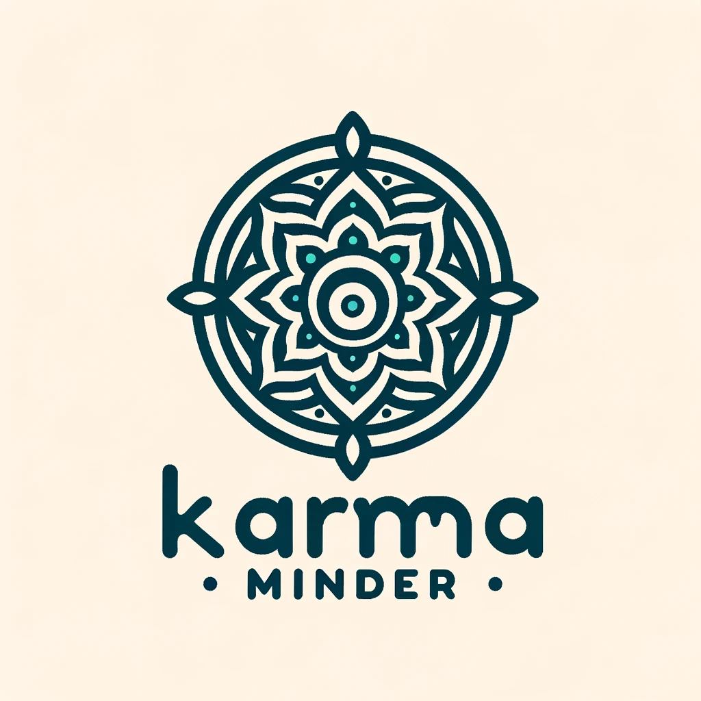 DALL·E 2023-10-17 04.04.28 - vector design of a logo with 'Karma Minder' inscribed, blending the design elements from the third image with the elegance of the fourth. Maintain the.png