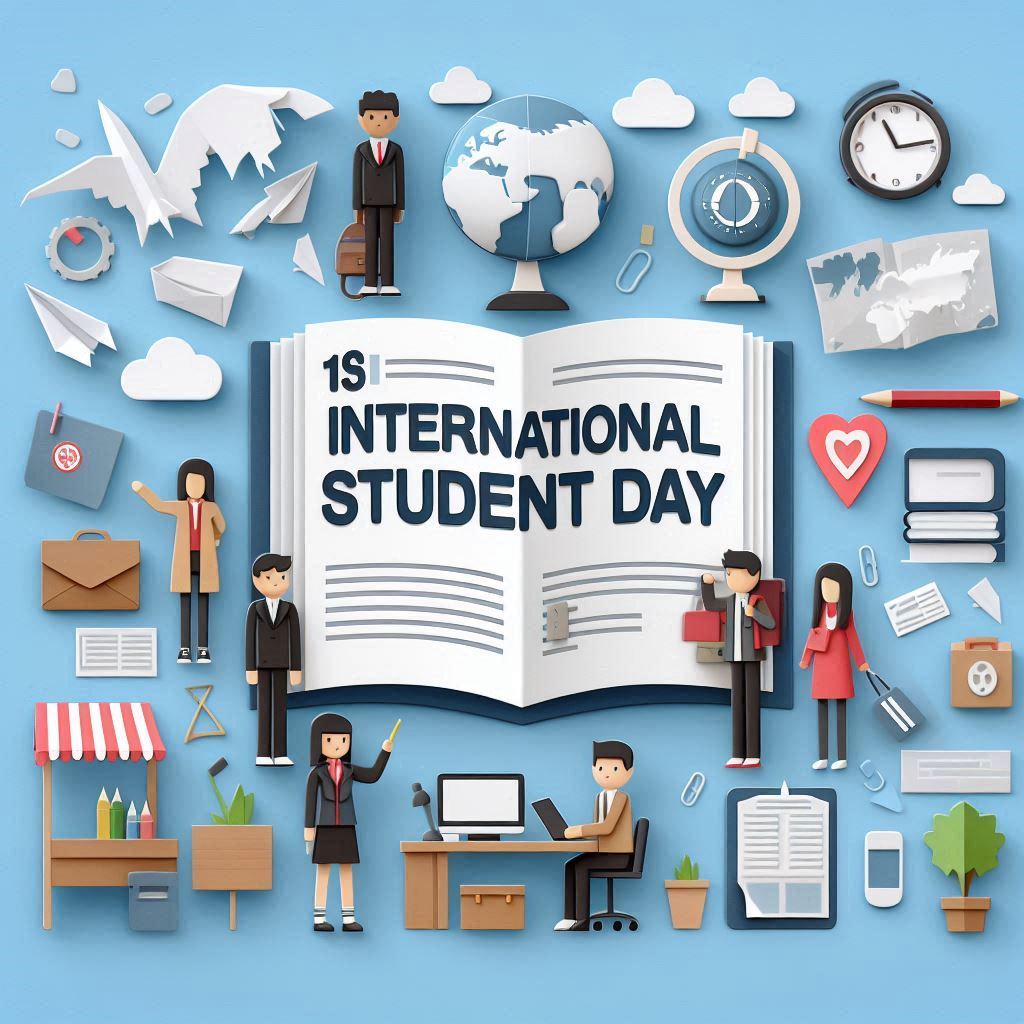 国際学生の日をイメージするペーパークラフト調のイラスト.png