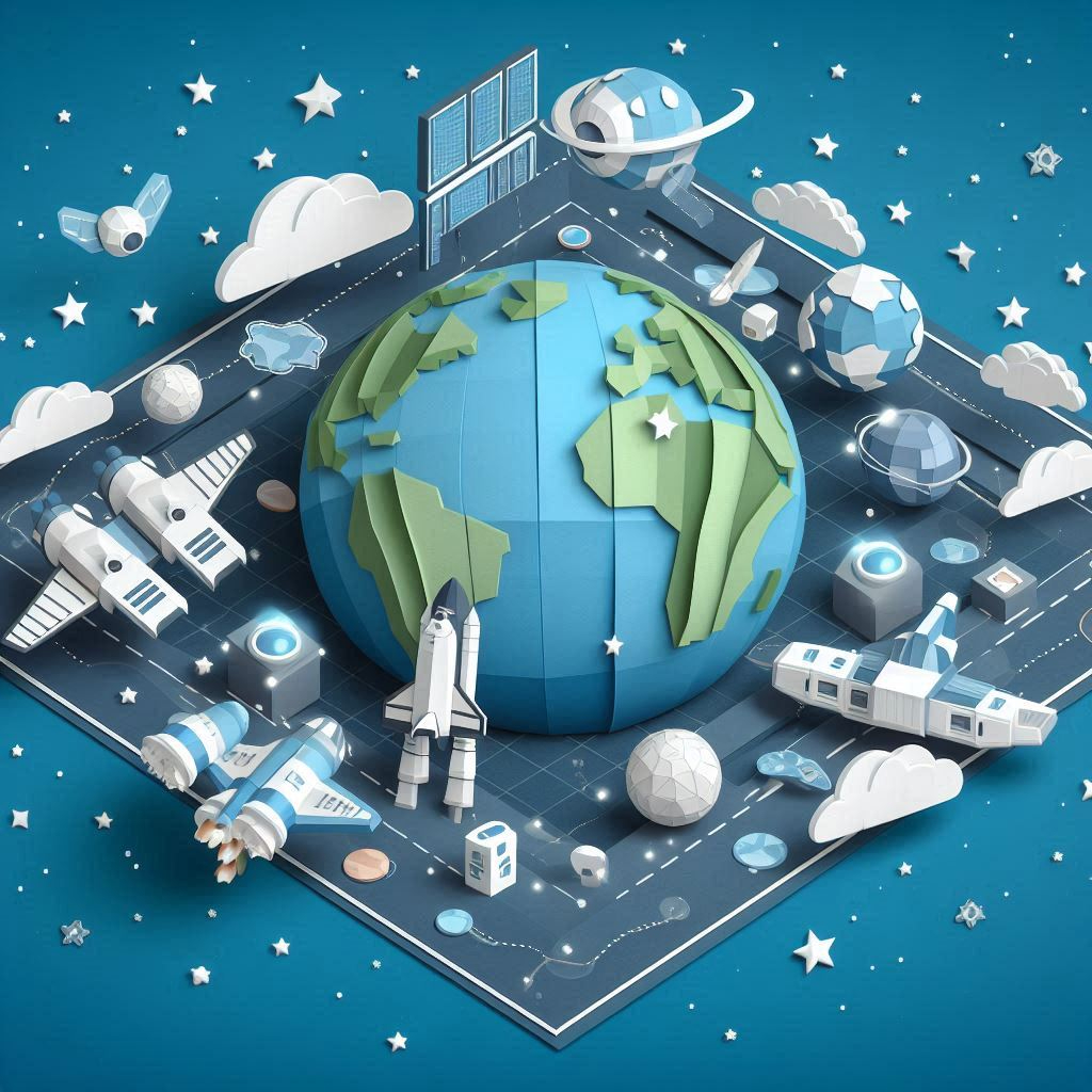 世界宇宙飛行の日をイメージしたペーパークラフト風のイラスト.png