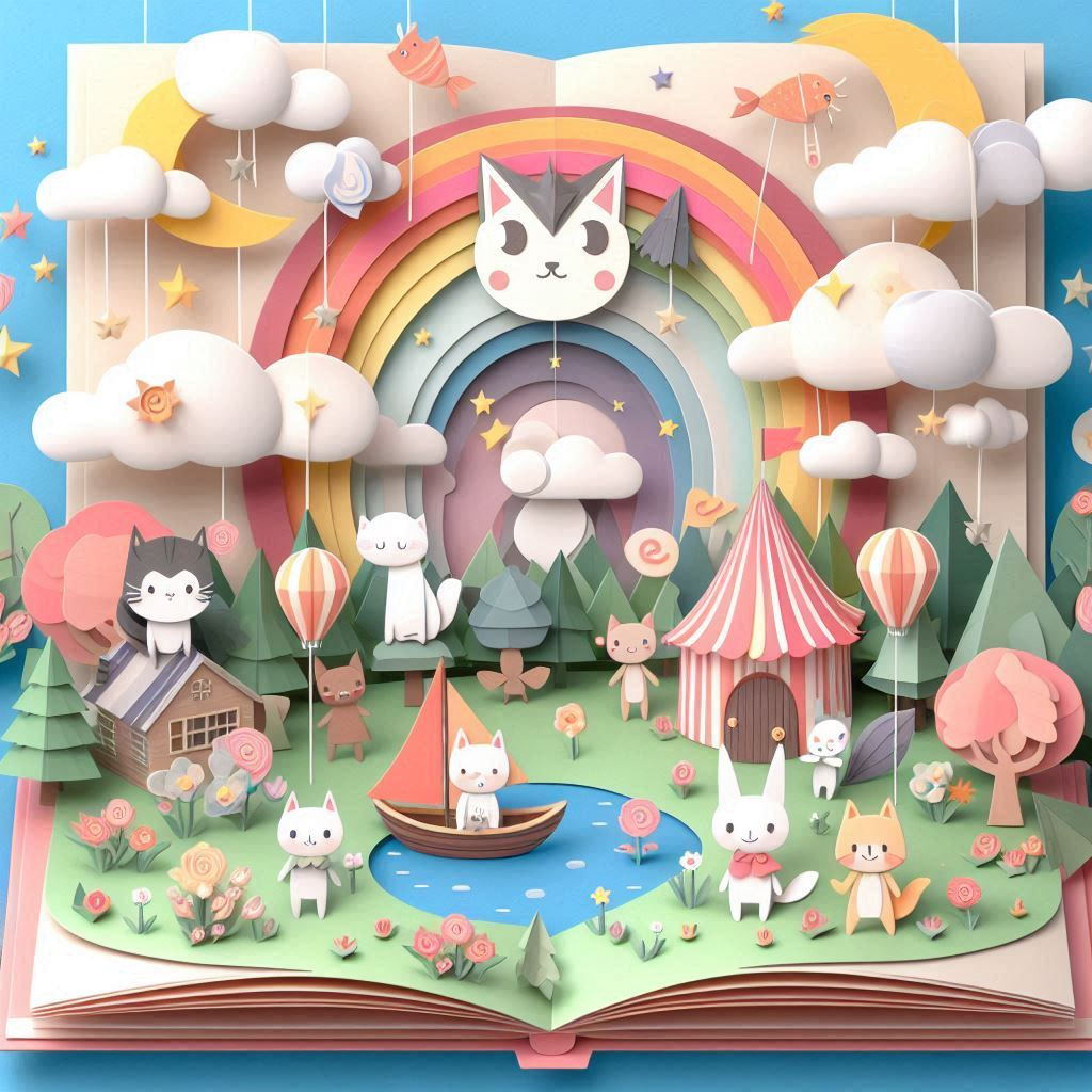 絵本の日をイメージできるイラスト ペーパークラフト調.png