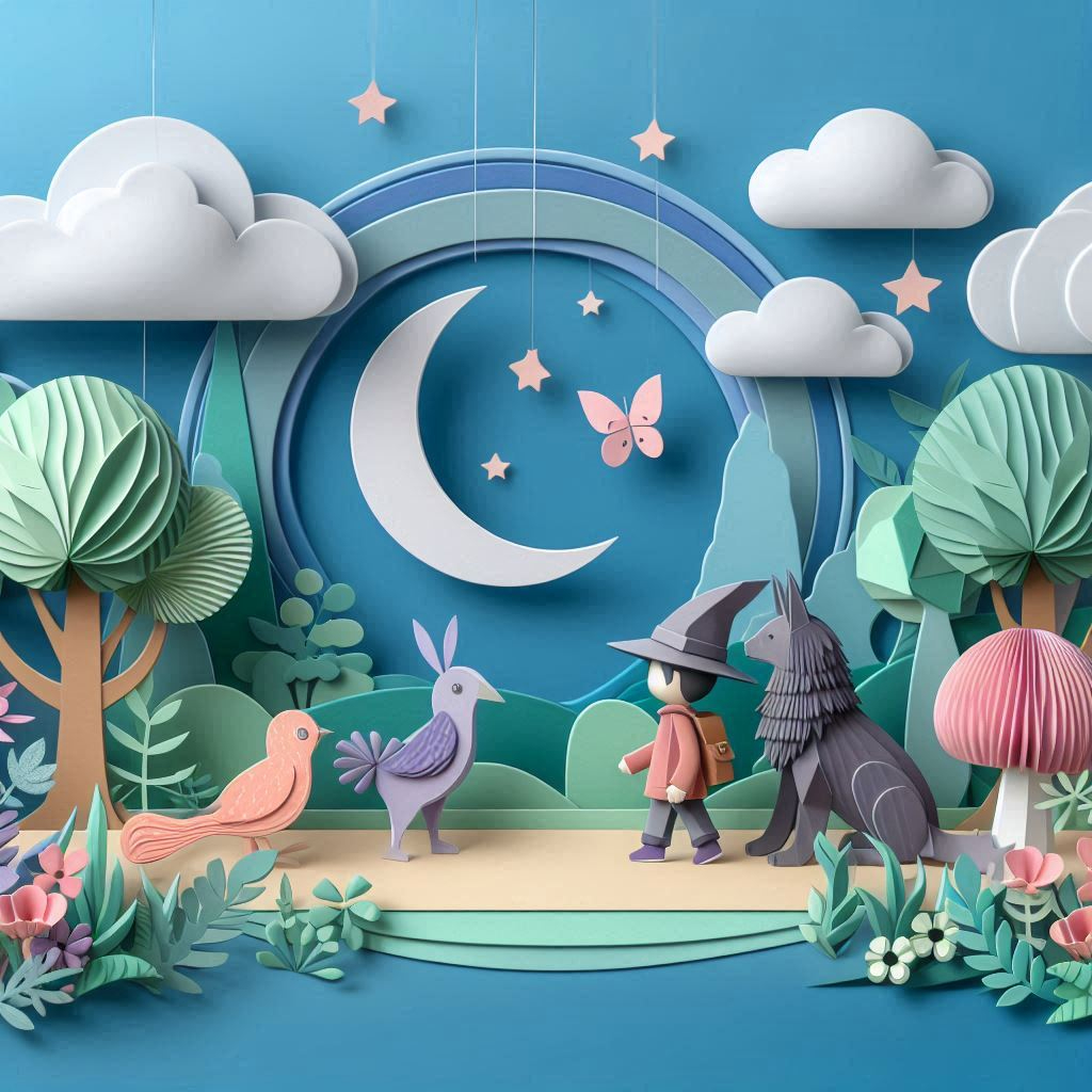 セレンディピティの日をイメージできるイラスト、ペーパークラフト調、文字なし (1).png