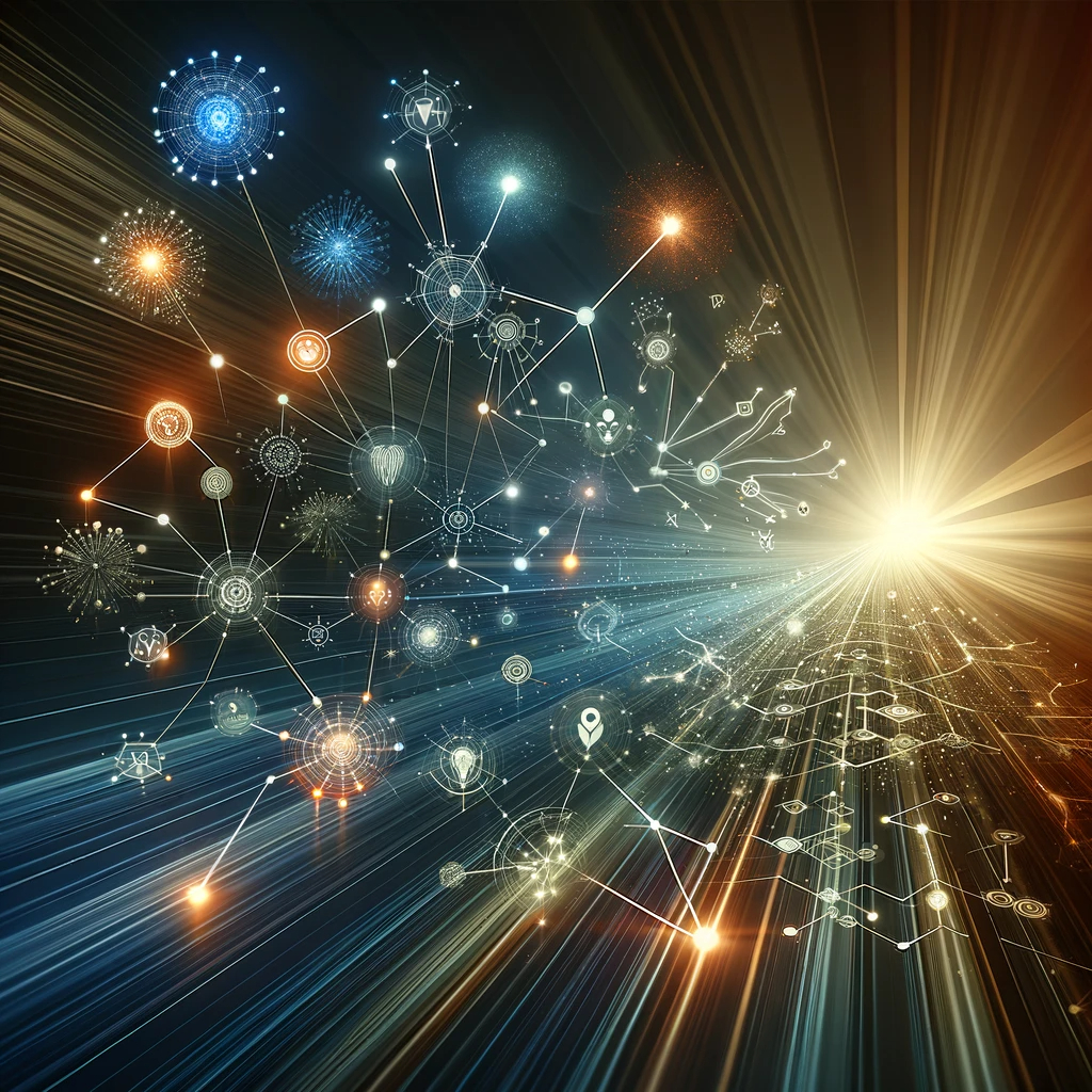 DALL·E 2023-12-04 22.38.31 - A conceptual image representing the effects expected from topic clusters, titled 'The Expected Benefits of Topic Clusters'. The image illustrates a me.png