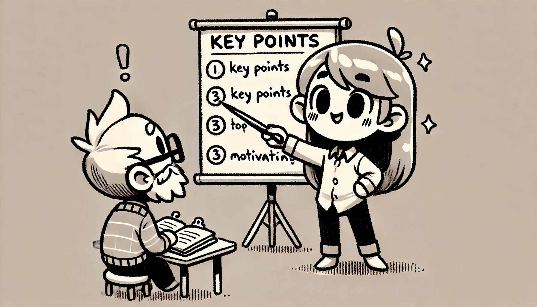 DALL·E 2024-12-27 13.32.04 - A cute cartoon illustration with a 2_1 aspect ratio, featuring a simple background in a minimalistic style. The scene shows a mentor and mentee engagi.jpeg