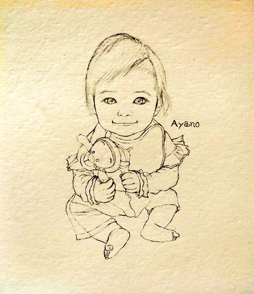 ぬいぐるみ持つ女の子似顔絵下描き.jpg