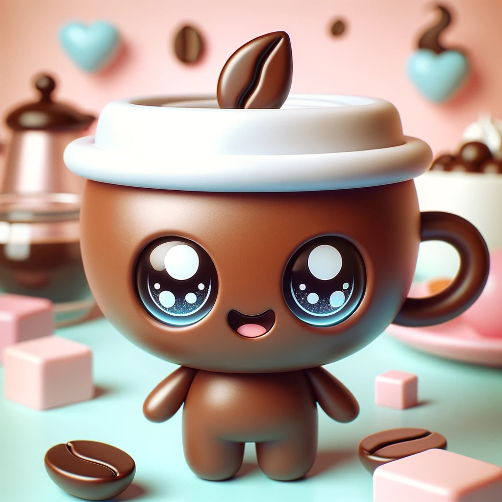 DALL·E 2023-11-13 20.10.32 - A cute, cartoon-style character inspired by coffee. The character has a large, adorable coffee cup for a head, with a smiling face drawn on the cup. T.png