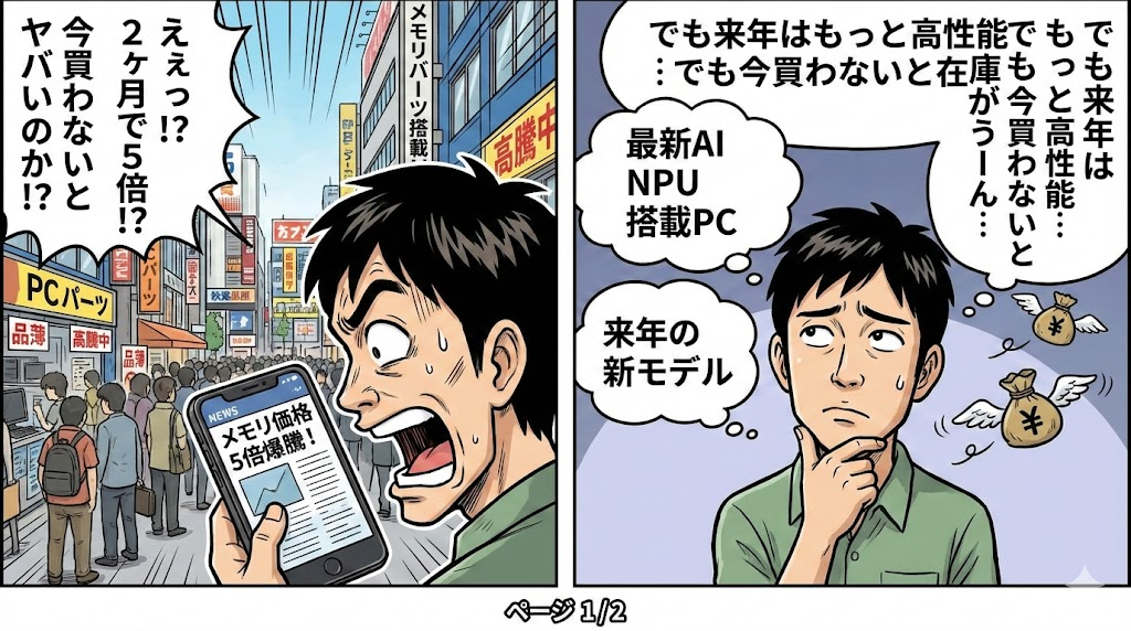 マンガ_マジかよメモリ価格2カ月で5倍に爆上！　PC買うなら今というのは本当か？01.jpg