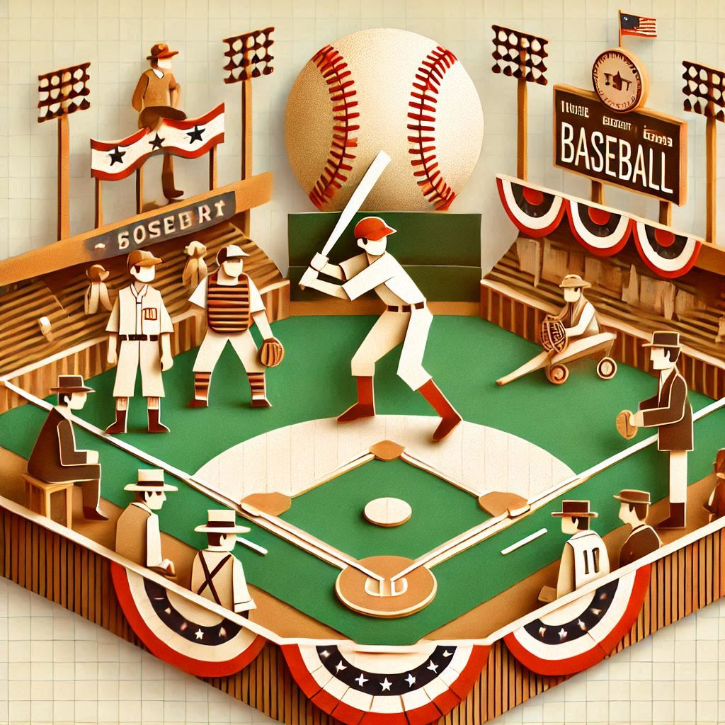プロ野球誕生の日をイメージするペーパークラフト調のイラスト (3).png