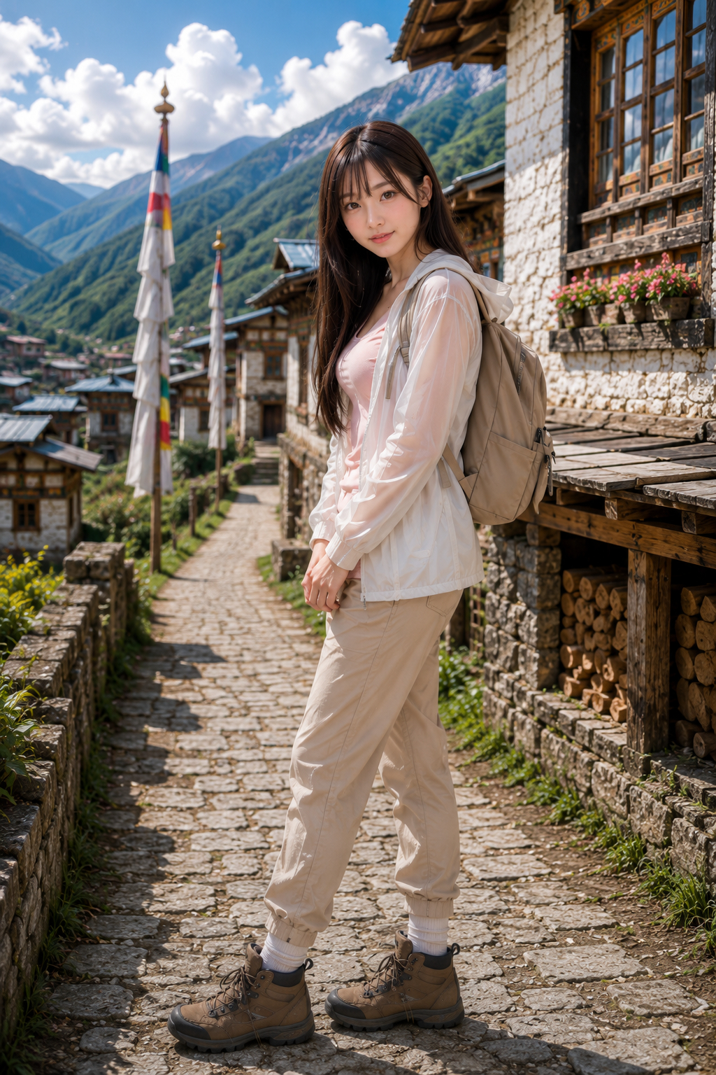 咲久良みお・ブータン紀行・ウラ村中心部の石畳と伝統家屋3-030_99.81.png