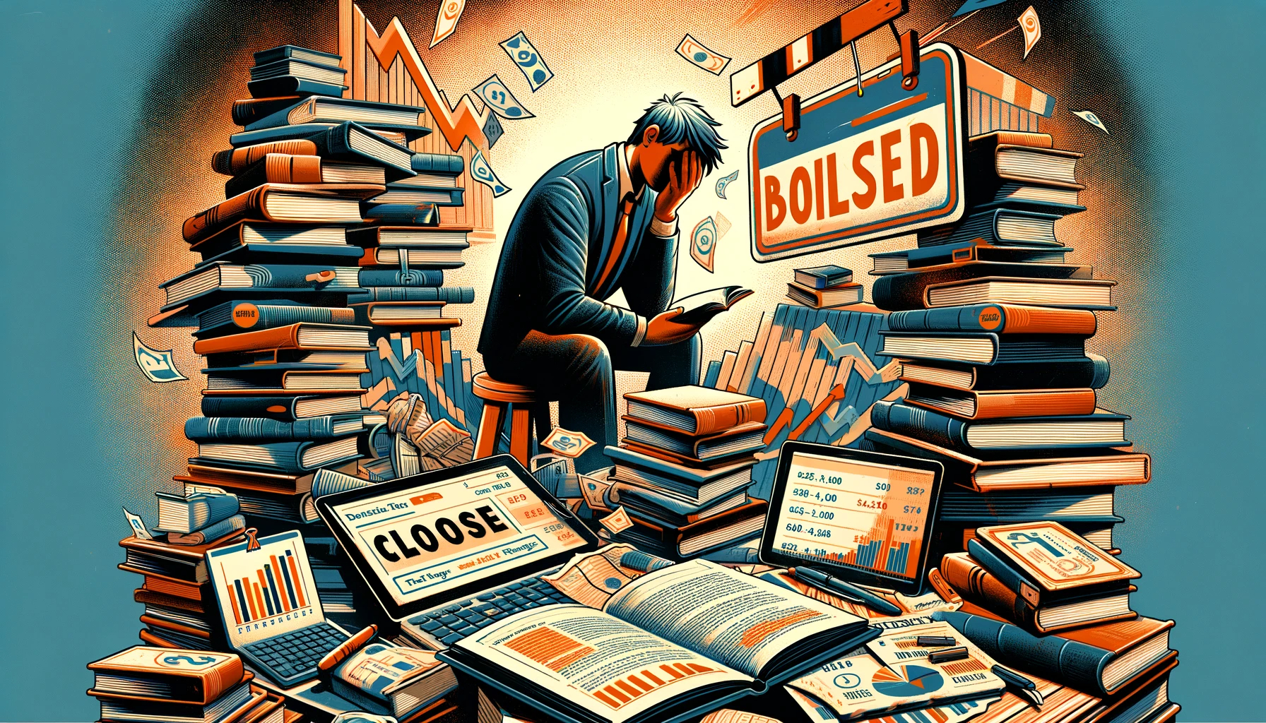 DALL·E 2023-12-31 13.27.48 - A compelling blog header image for an article about a personal experience with failing in the book reselling side business. The image should include v.png