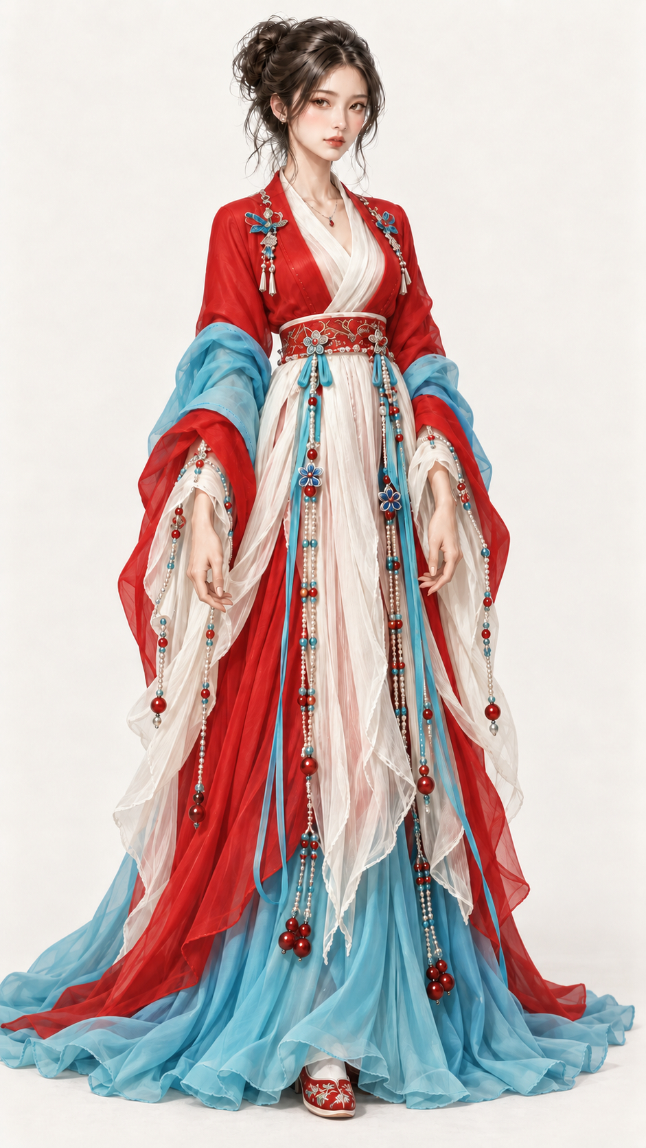 優雅な赤と水色の漢服姿の女性.png