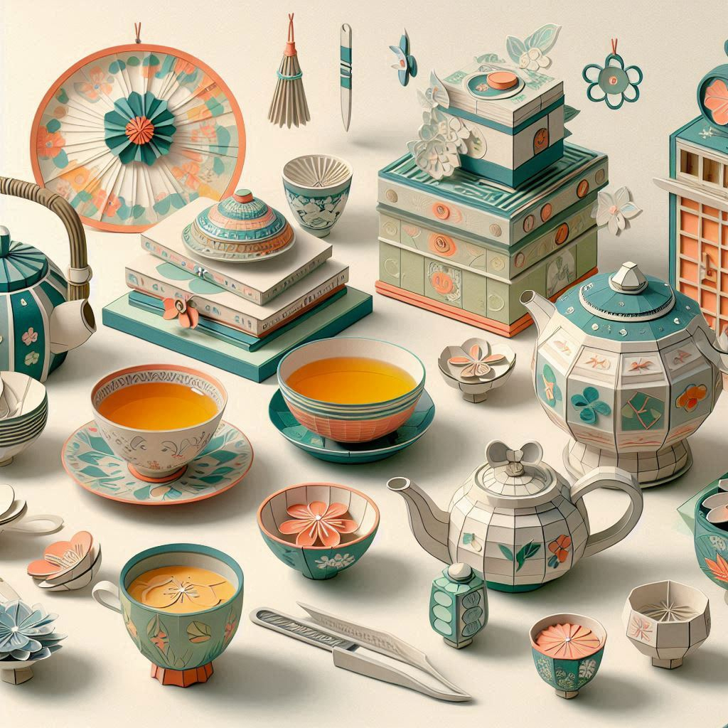 古田織部の茶器をイメージしたペーパークラフト調のイラスト (2).png