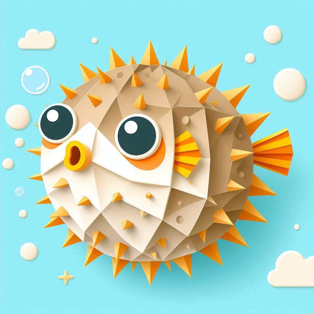 フグの日をイメージできるペーパークラフト調のイラスト (1).png