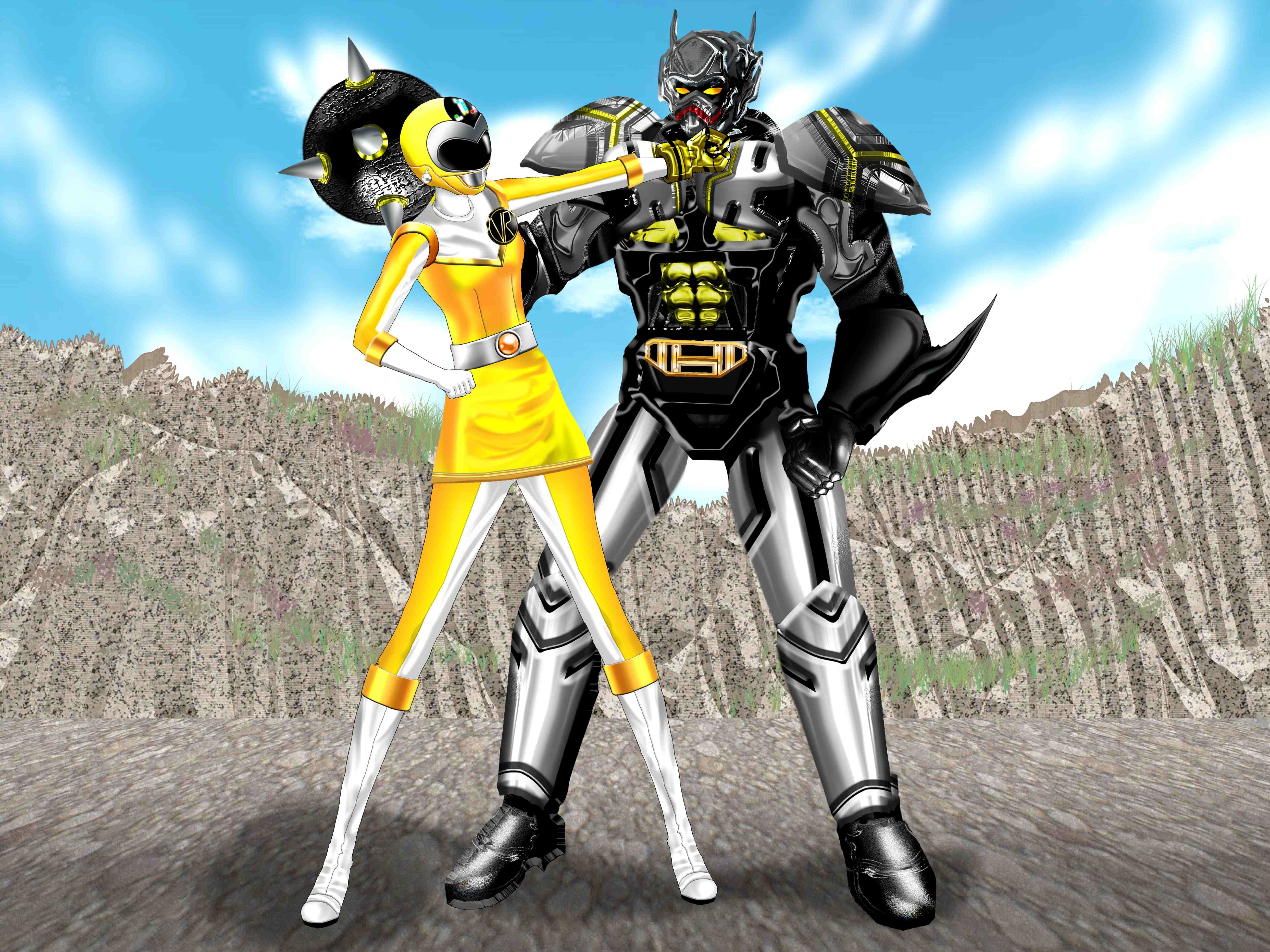 【最高画質版】【背景つき】ＶＳシリーズ　ビクトリーイエローＶＳ幹部ハンマンリキ.jpg