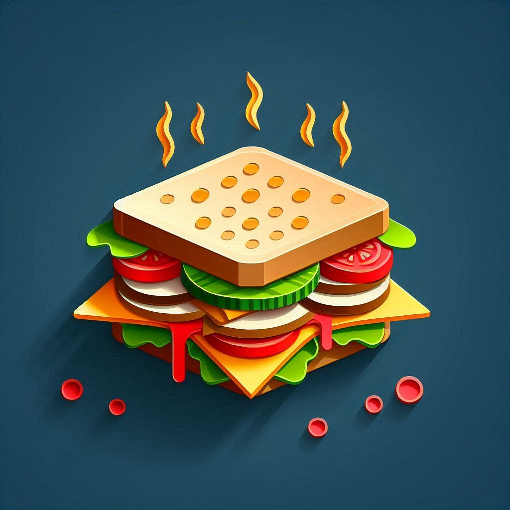 ペーパークラフト調のホットサンドのイラスト。文字はイラスト内には絶対描かないこと (2).png