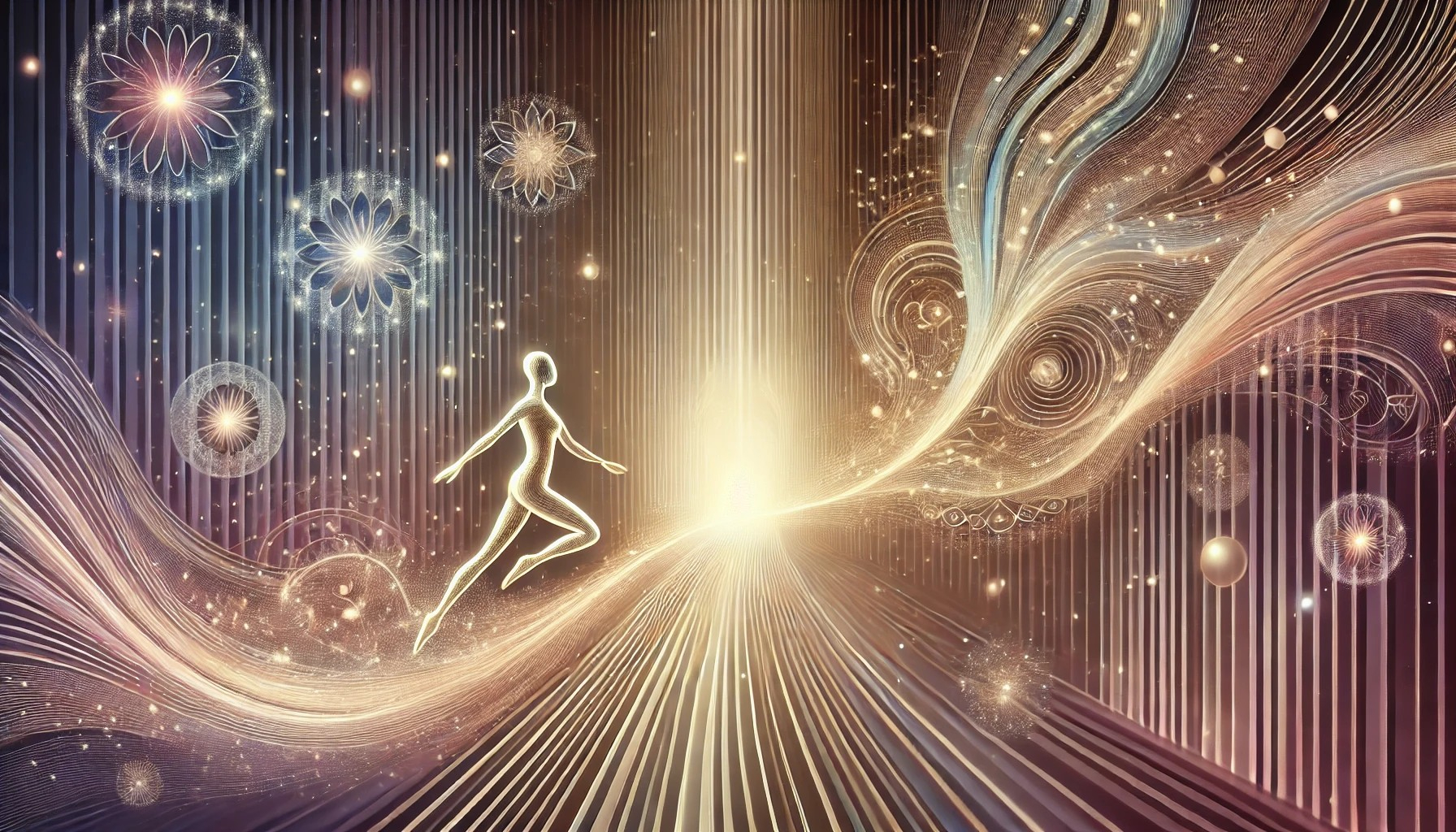 DALL·E 2024-12-20 21.38.45 - A wide, horizontal, stylish illustration representing transformation and growth after awakening. The scene features an elegant figure moving gracefull.jpg