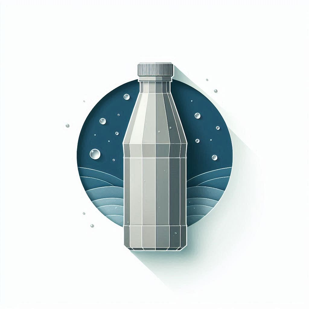 ステンレスボトルのイラスト ペーパークラフト調.png