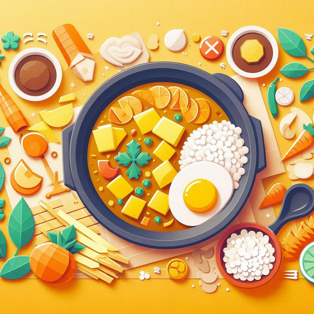 即席カレーの日をイメージできるイラスト ペーパークラフト調 (1).png