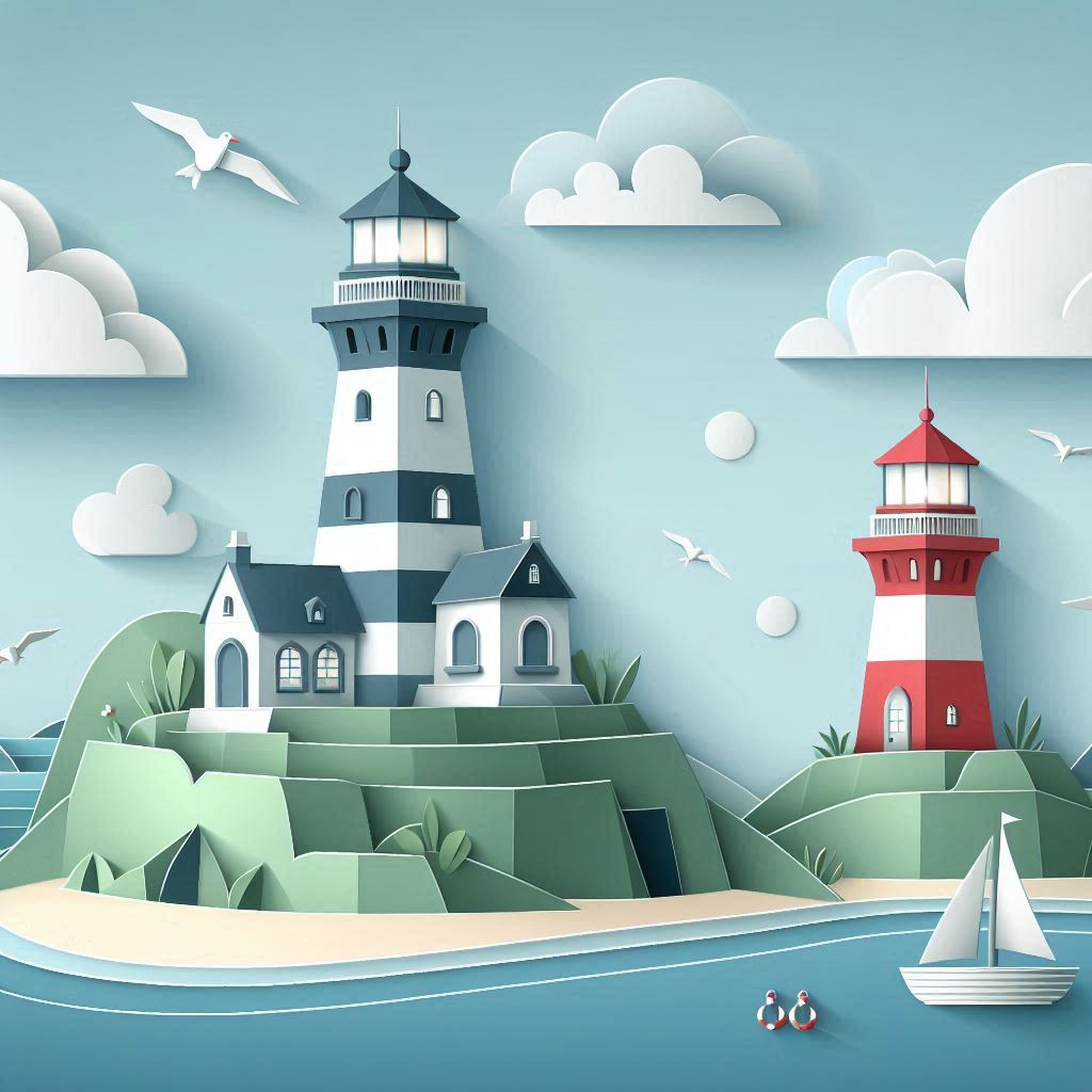 灯台のイラスト ペーパークラフト調 (1).png