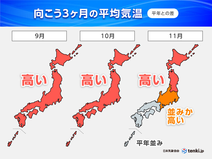 2０25年3か月予報、秋.jpg