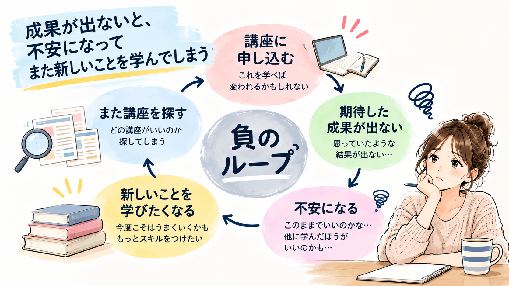 成果が出ない学びの負のループ.png