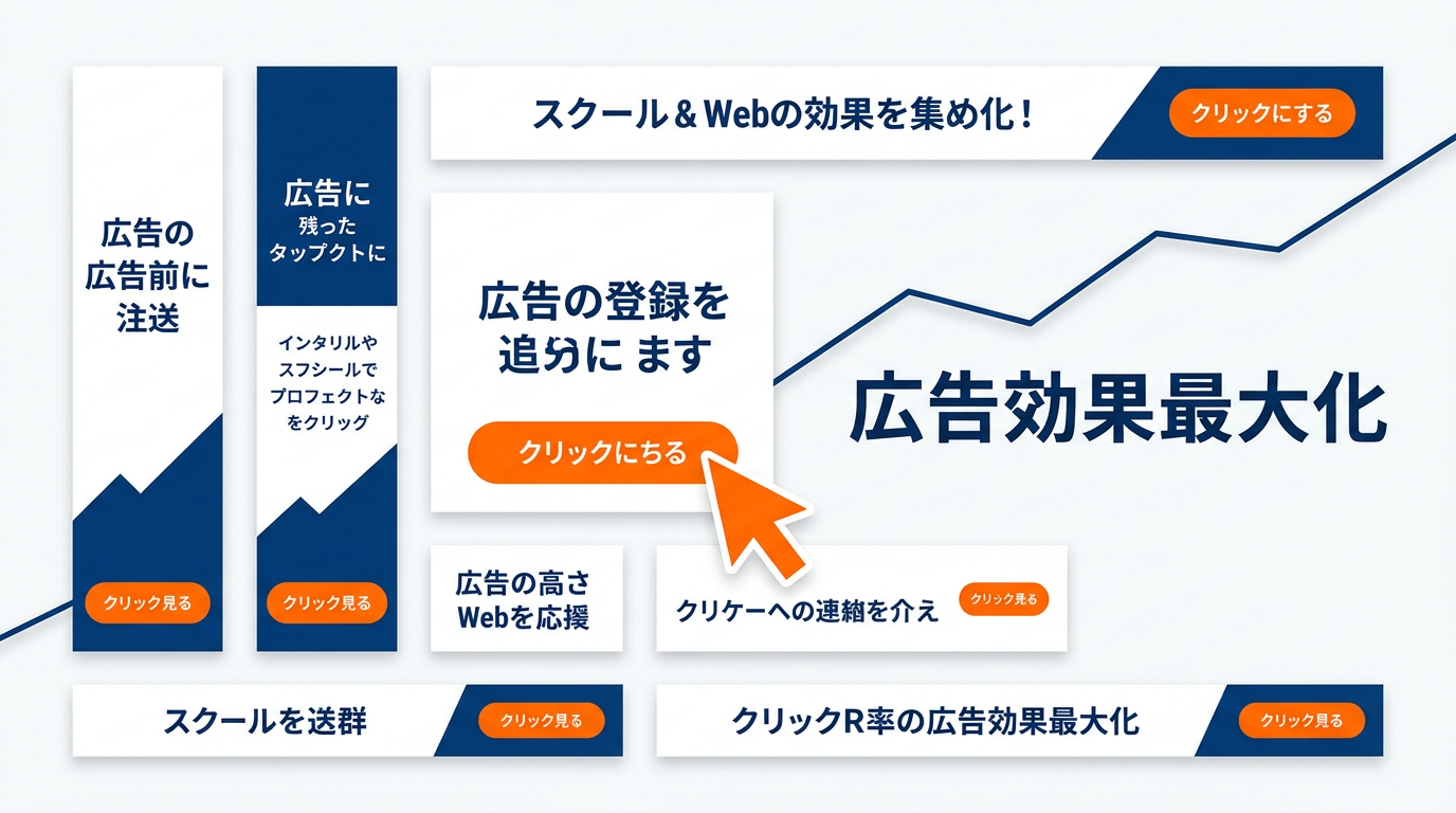 Firefly_Gemini Flash_■見出し：【Web広告でクリック率を最大化するバナー戦略】_プロンプト：Horizontal image, aspect ratio 16-9. Friendly, su 225307.png