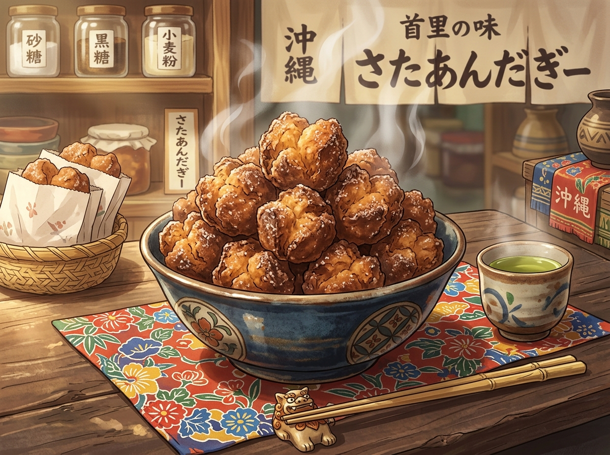 ⑧サーターアンダギー_人物無し_食べ物のみ_日本アニメ風_202608310056.jpeg