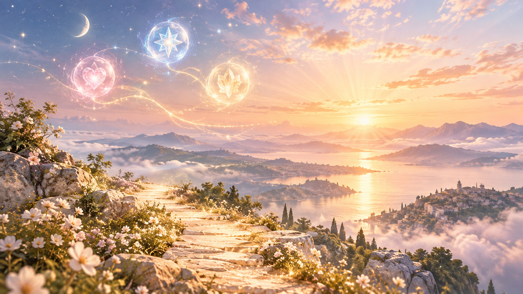 幻想の朝焼けと輝く水郷.png