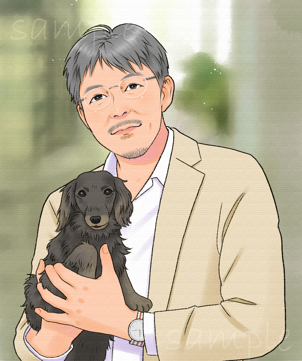 犬を抱く中年男性.jpg