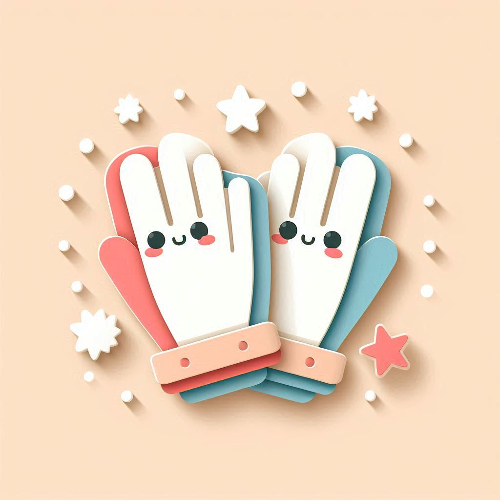 かわいい手袋のイラスト ペーパークラフト調 (1).png