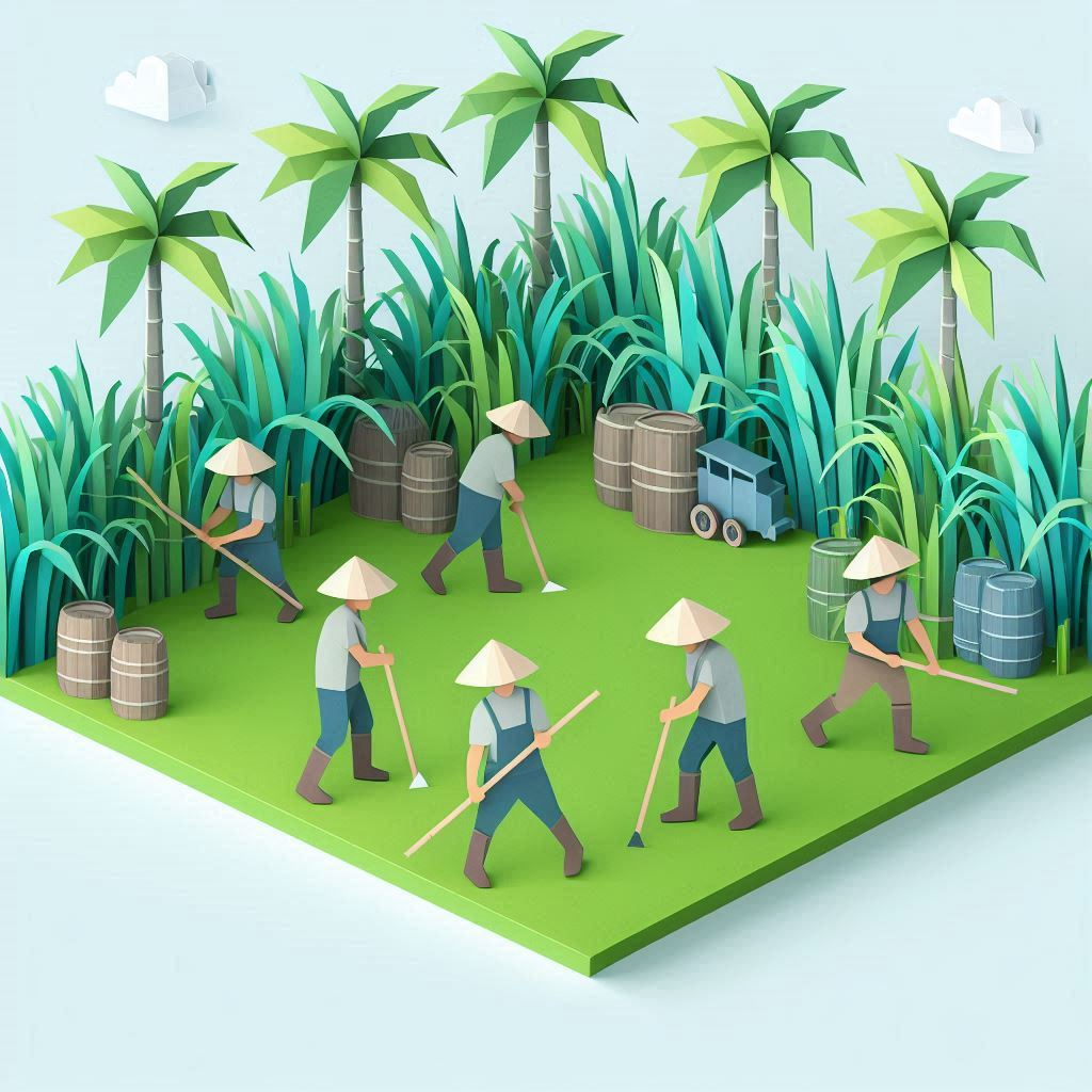 Hawaii sugar cane field workers in papercraft style without text (1).png
