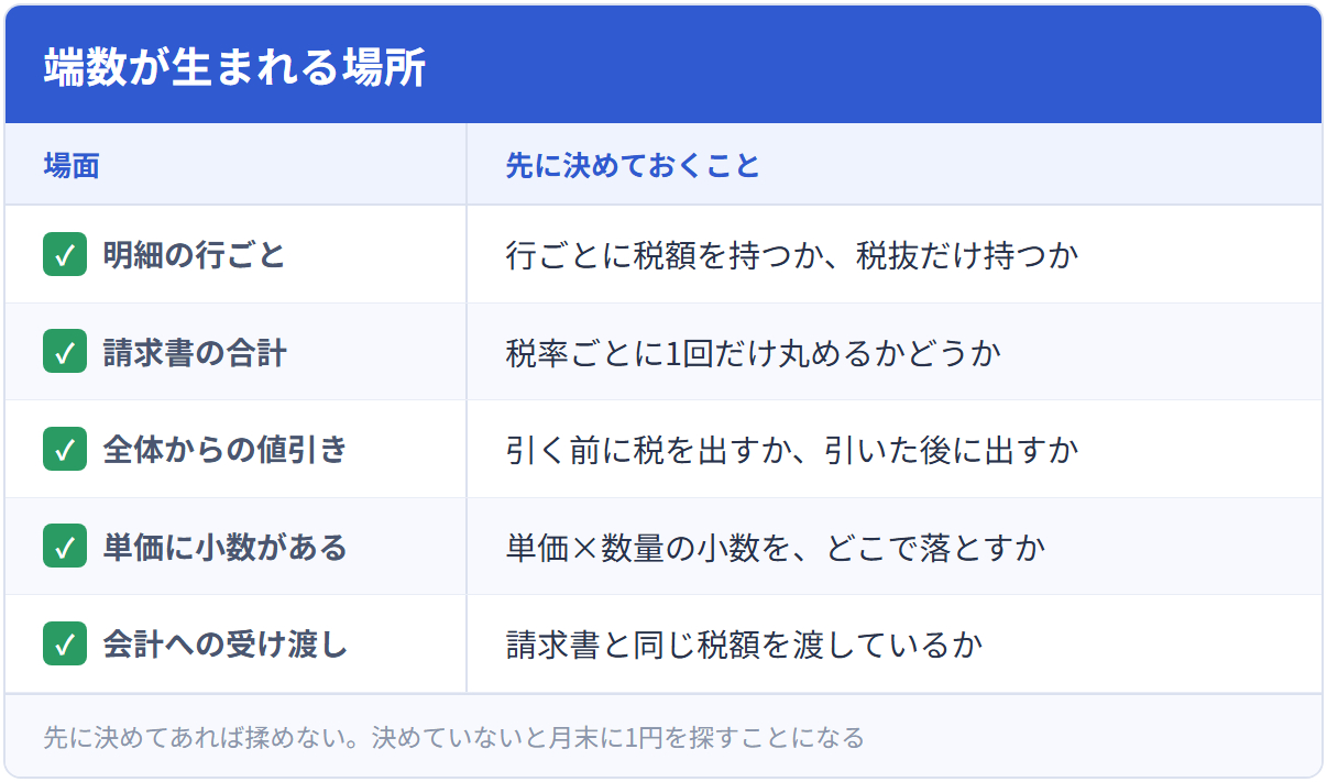 端数が生まれる場所