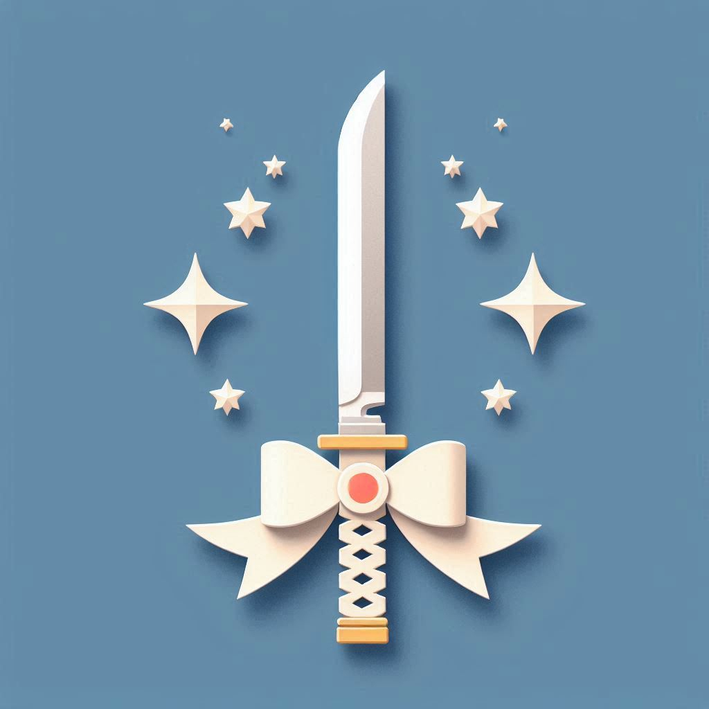 Paper-craft style illustration of a knife to celebrate 刃物の日.png