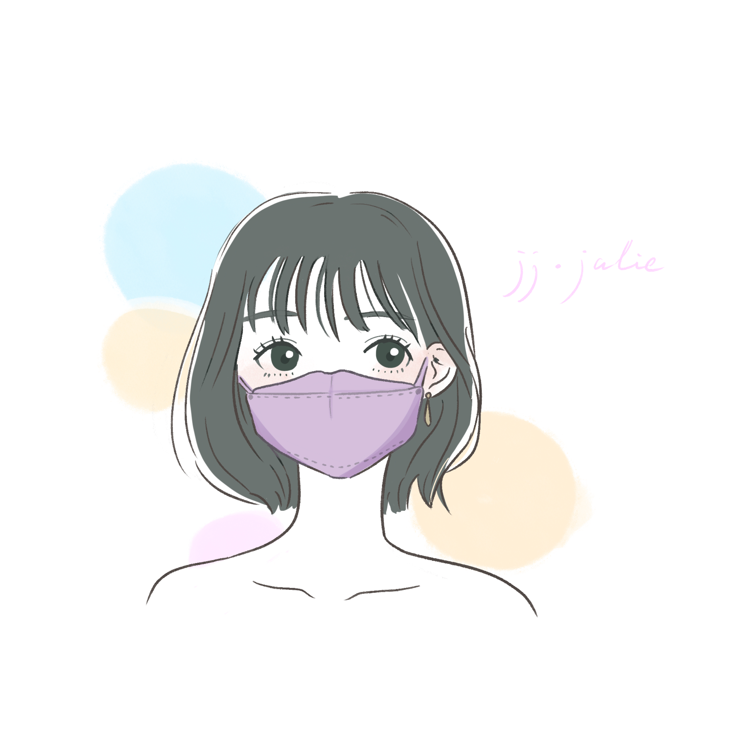 サンプル マスクの女性のイラスト ジジ ジュリー Coconalaブログ