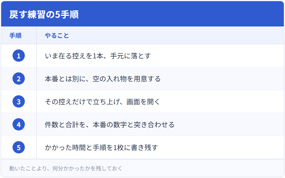 戻す練習の5手順