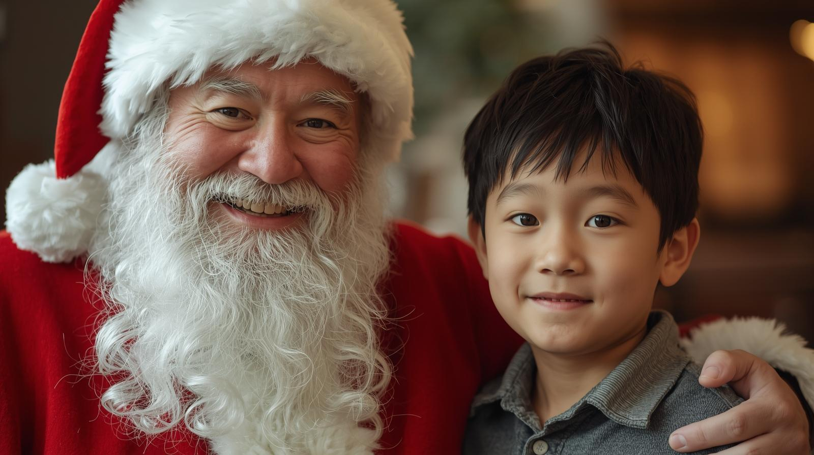 左にサンタクロース、右に日本人の男の子.jpg