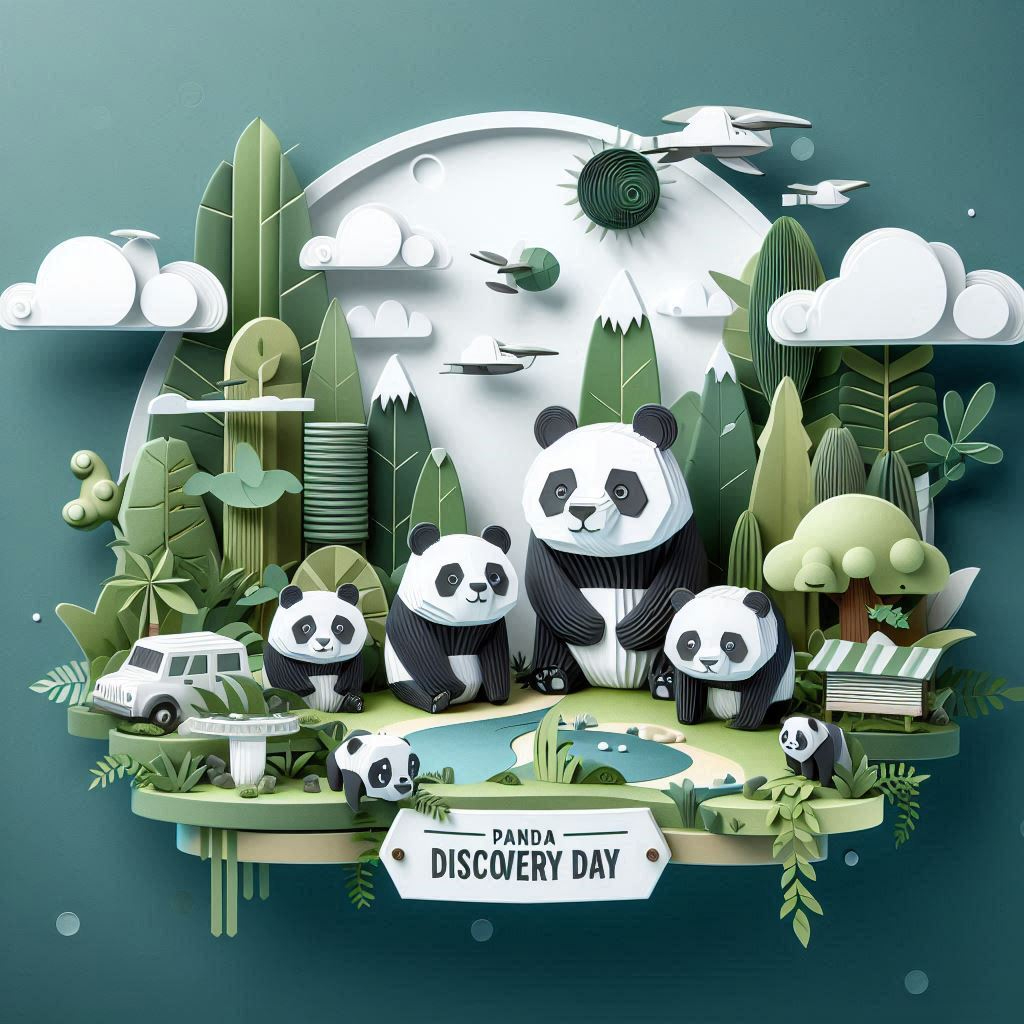 Panda Discovery Day in paper craft style without text.png