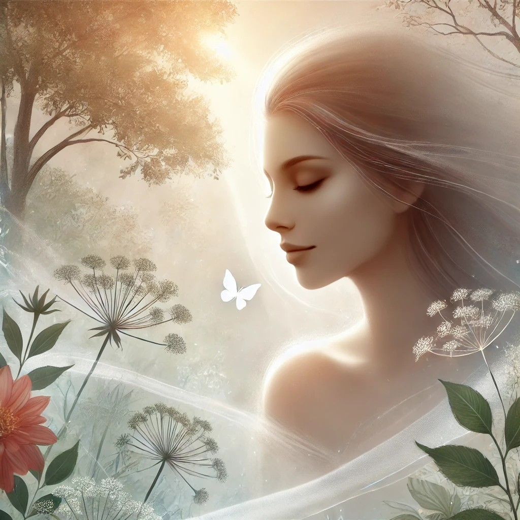 DALL·E 2025-10-19 23.08.41 - A serene yet powerful illustration of a woman who has decided to live by her own will. She has a calm, confident expression full of quiet strength. Sh.jpg