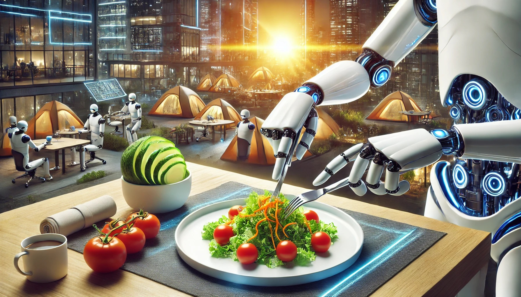 DALL·E 2024-07-02 23.45.50 - A high-quality image of a futuristic salad being prepared by nanobots, with the nanobots cutting vegetables and arranging them beautifully on a plate,.jpeg