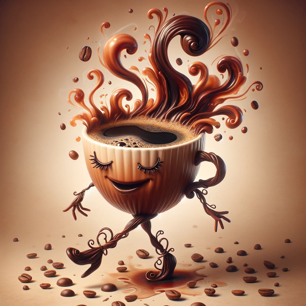 DALL·E 2023-11-13 20.10.21 - A whimsical character embodying the essence of coffee. This character has a steaming coffee cup for a head, with rich, dark coffee visible. The body i.png