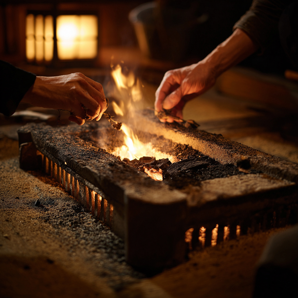 junchiya_46576_Japanese_irori_hearth_with_hands_adding_charco_9f555362-b7dc-49aa-be47-ee76bc28e6c0_1.png