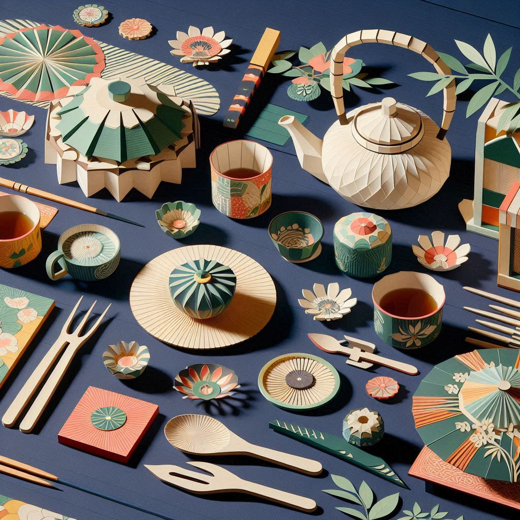 古田織部の茶器をイメージしたペーパークラフト調のイラスト (3).png