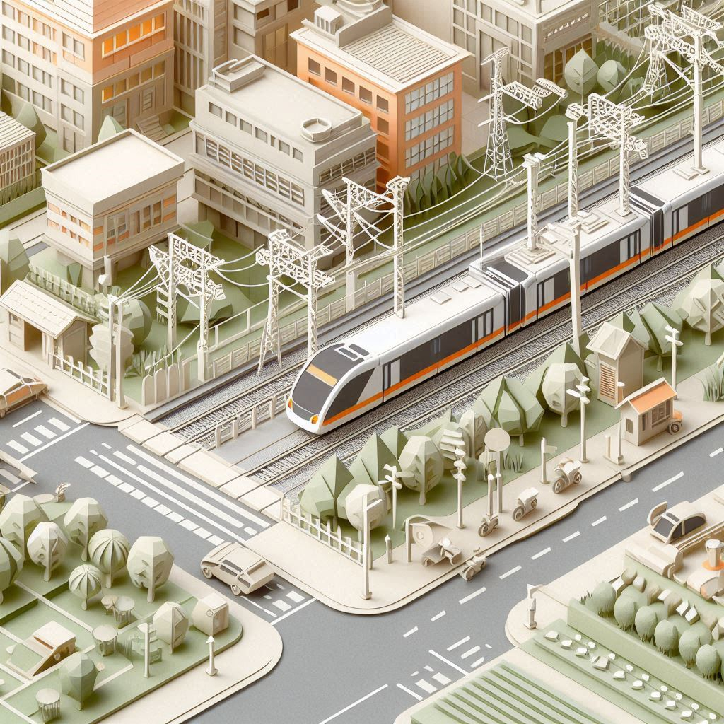 鉄道電化の日をイメージできるイラスト ペーパークラフト調 (1).png