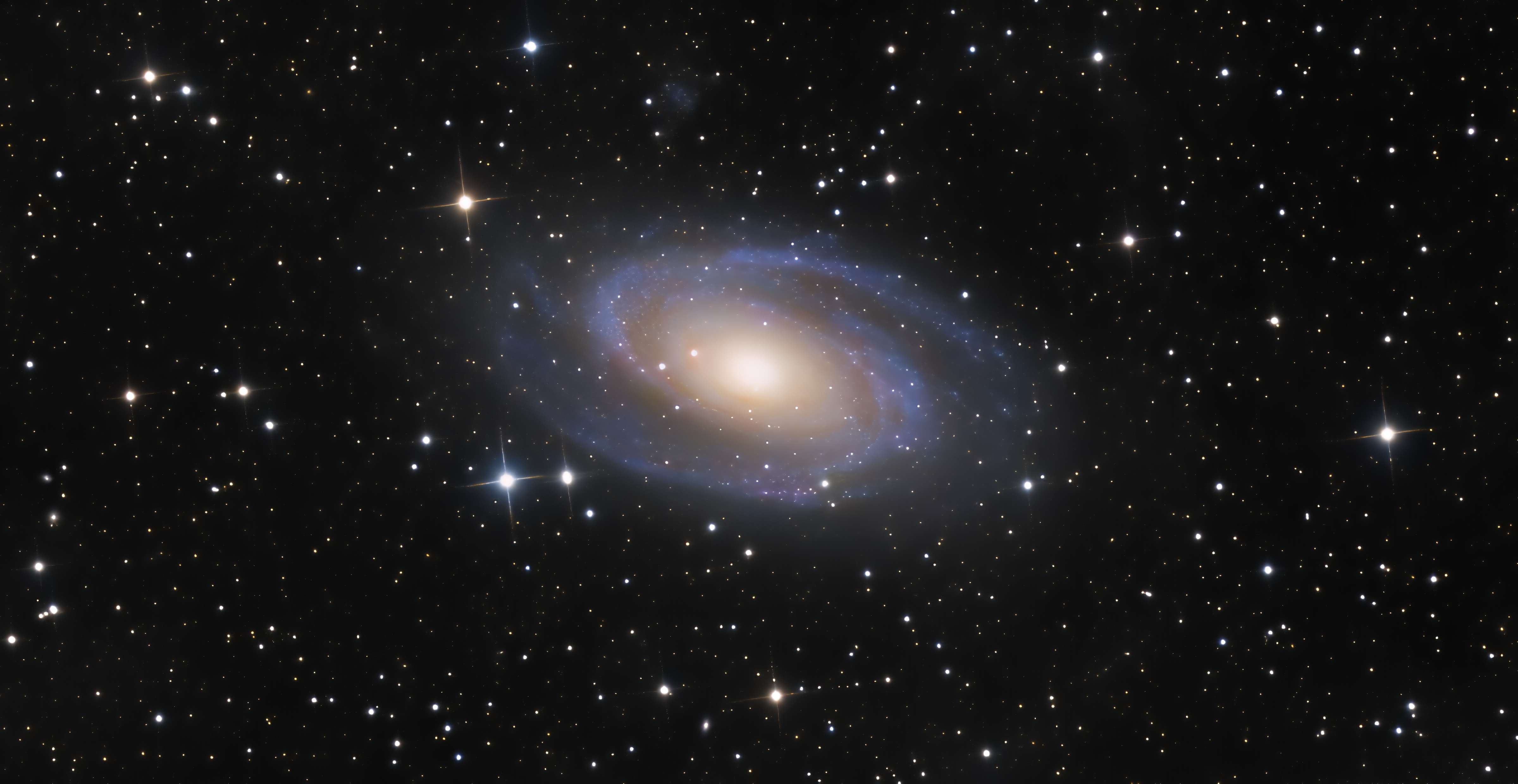 M81, a Grand Design Spiral Galaxy © Holden Aimar  - Astronomy Photographer of the Year 2024 Young_moreDetail_x4_4800x2480_2pass_moreDetail.jpeg
