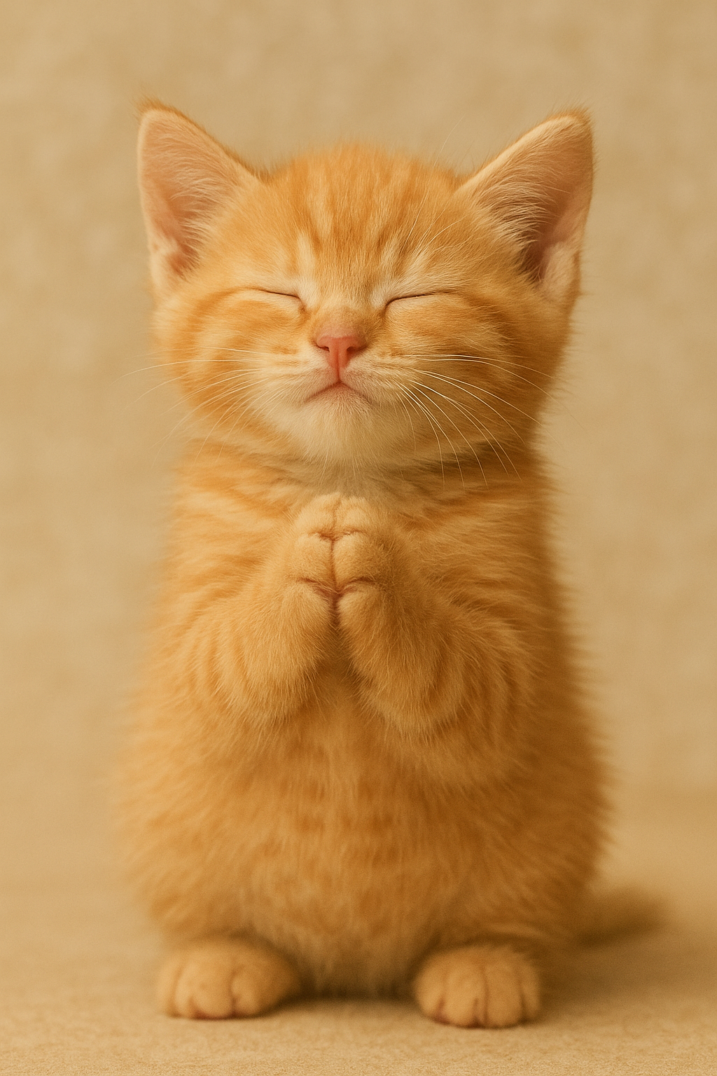 かわいいオレンジの子猫感謝.png