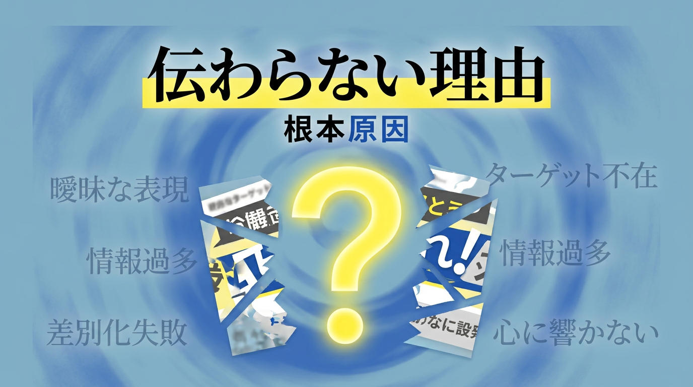 Firefly_■見出し：■なぜ、あなたのサービスの「強み」はバナーで伝わらないのか？その根本原因_プロンプト：A horizontal image, aspect ratio- 16- 267763.png